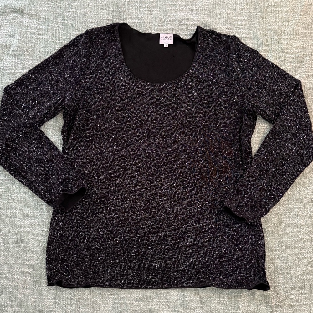 Armani Collezioni Black Shimmer Top